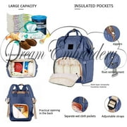 Personalized Diaper Bag Knapsack Backpack Monogram Baby Bag Blue