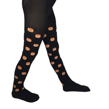 

Halloween Pumpkin Tights Pantyhose Stockings for Children (Black)