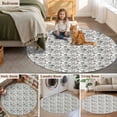 thumbnail image 5 of Round Rugs 5Ft, Black Botanical Round Area Rug Washable Indoor Throw Carpet, Watercolor Rustic Tree Abstract Soft Non Slip Circle Rug for Cabinet Bathroom Home Decor Aesthetic, 5 of 8