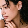 thumbnail image 4 of ChicSilver 925 Sterling Silver Huggie Hoop Earrings for Women Sensitive Ears, 8MM Small Silver Hoop Earrings, Hypoallergenic Cartilage & Helix Earrings, Tiny Sterling Silver Hoops, White Gold Plated, 4 of 9