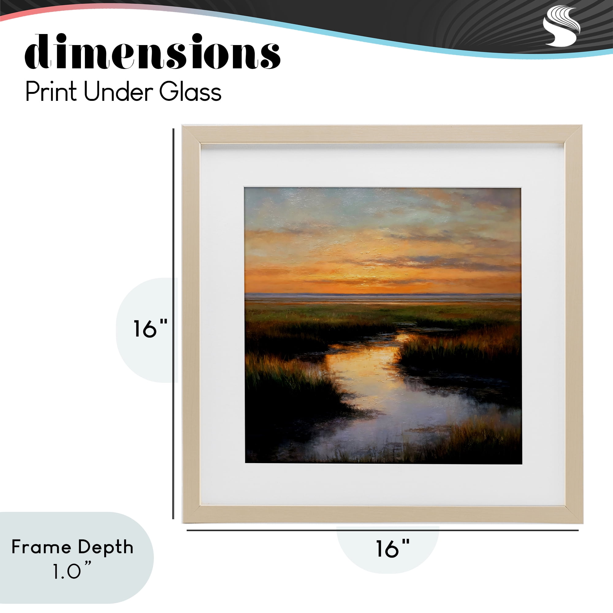 Stupell Industries Warm Marshland Sunset Birch Framed Print Under Glass, design by Petal Prints Design