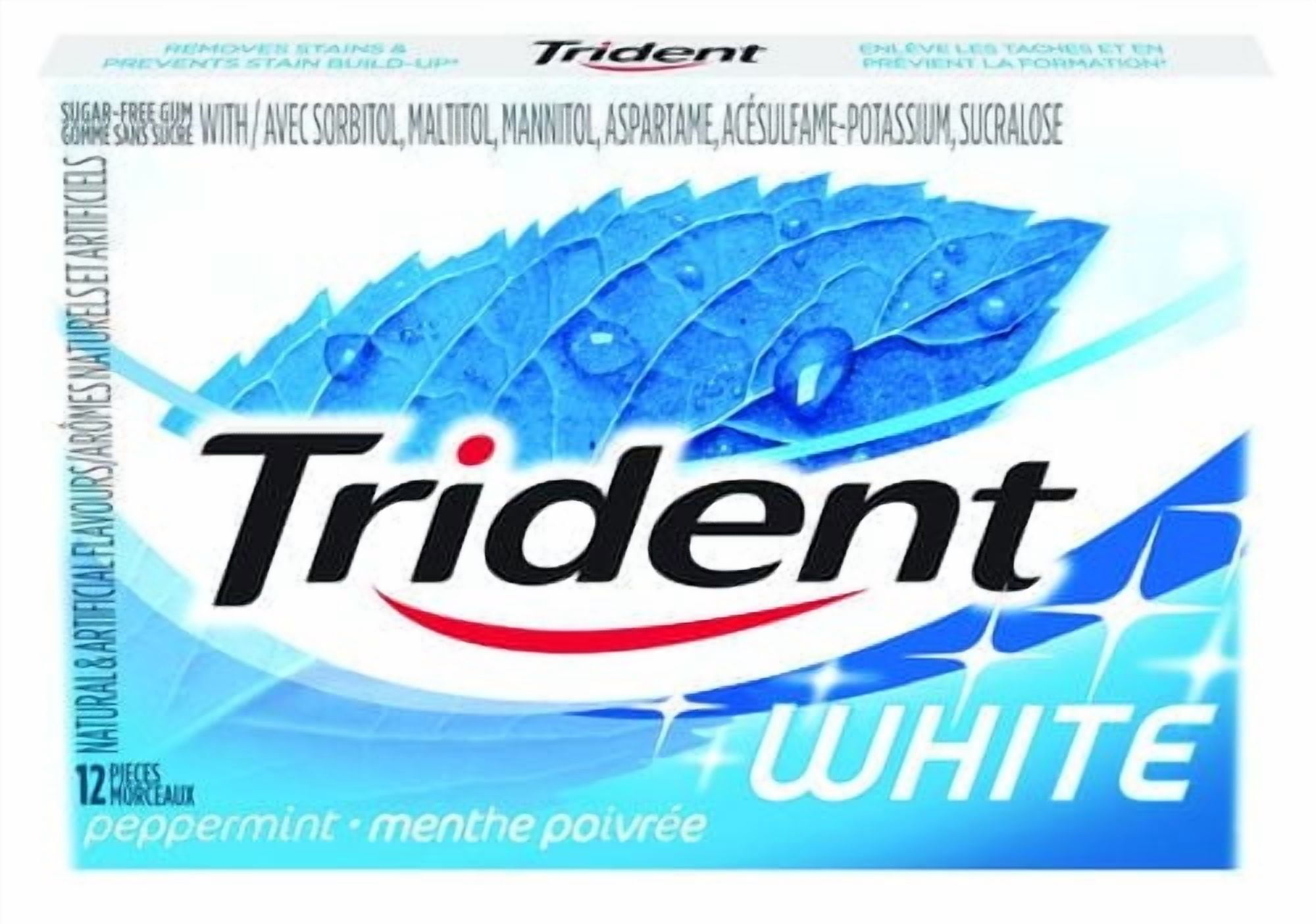 Gomme White de Trident - menthe poivrée
