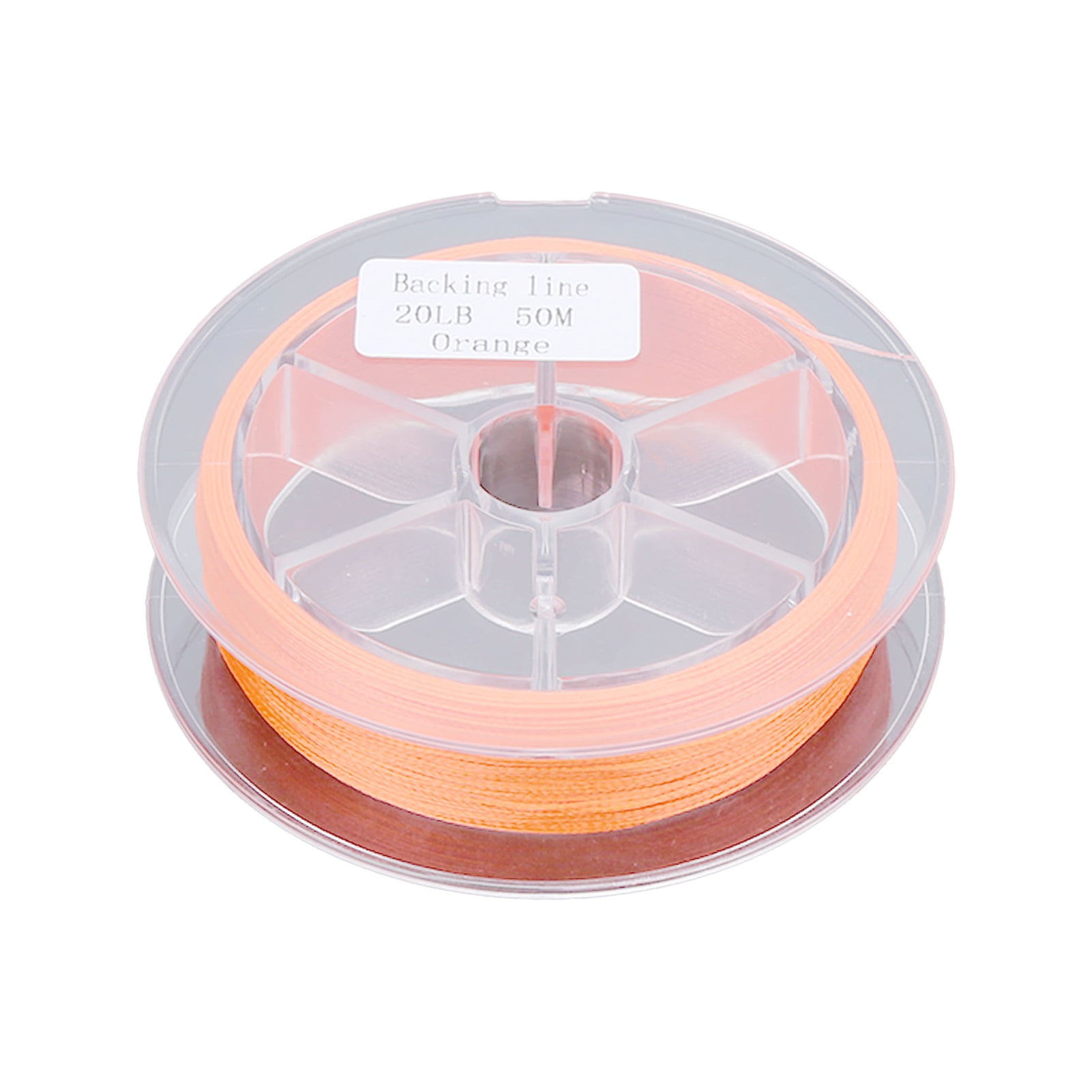 Orvunela 20LB 50m / 54.7 Yards Fly Fishing Polyester Unwaxed Prep Line Cup Filler Braided Cord for Trout Bass Angling Spool Accessories in High Visibility Orange