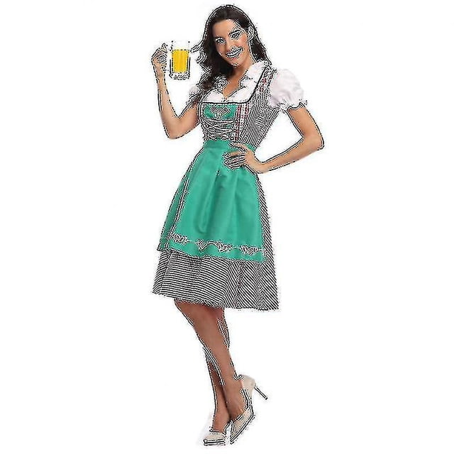 SAILING Vestido tradicional alemán a cuadros de alta calidad, traje Dirndl de Oktoberfest, traje para mujeres adultas, fiesta de lujo de Halloween
