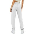 thumbnail image 2 of Dasayo High Waist Pants for Women Taper White Athletic Jogger Slim Fit Drawstring Pants Womens Joggers L, 2 of 3