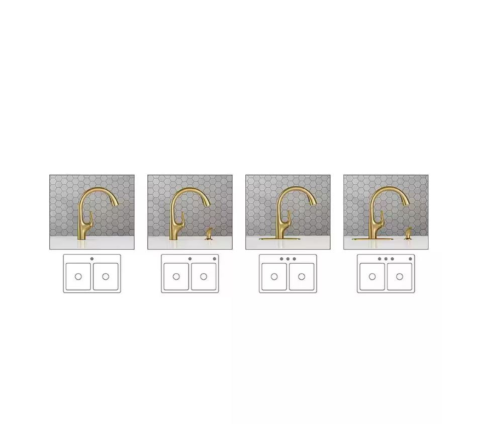 KOHLER Avi Single-Handle Pull Out Sprayer Kitchen Faucet in Vibrant Brushed Moderne Brass