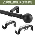 thumbnail image 4 of Window Curtain Rods 72 to 144 Inches, 1 Inch Diameter Adjustable Drapery Rod, Decorative Heavy Duty Curtains Rod with Fancy Round Finials for Living Room, Bedroom, Patio, Matte Black, 4 of 12