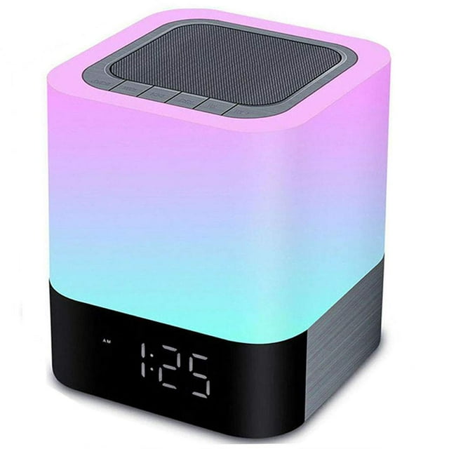 Reloj despertador HoaBoly con altavoz Bluetooth Night Lights para niños