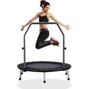 40" Rebounder Trampoline for Adults Fitness Mini Trampoline Indoor Outdoor with Adjustable BarJumping Workouts 330LBS Weight Capacity