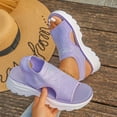 thumbnail image 6 of Women's Orthopedic Open Toe Mesh Wedge Sandals Comfortable Elastic Ankle Strap Breathable Platform Sandal Summer Athletic Sport Walking Beach Sneakers 36, 6 of 7