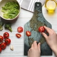 thumbnail image 3 of Wanderlust Cutting Board, World Map on Old Brick Wall Countries Continents Aged Vintage Rough, Tempered Glass Cutting and Serving Board, Wine Bottle Shape, Pale Grey Pale Brown, by Ambesonne, 3 of 5