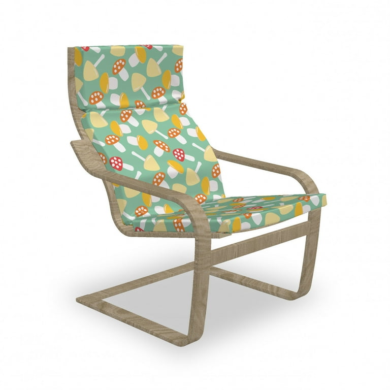 Mushroom Armchair Pad and Slipcover Colorful Themed Cheerful