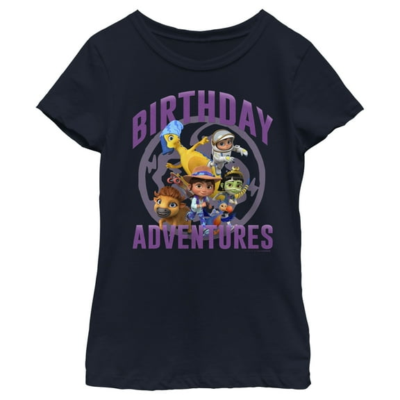 Girl's Ridley Jones Ridley Birthday Adventures  Graphic Tee Navy Blue X Large