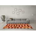 thumbnail image 3 of Ahgly Company Indoor Round Abstract Orange Modern Area Rugs, 3' Round, 3 of 4