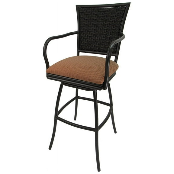 Outdoor Patio Bar Stool 30" Erin Black - Terracotta