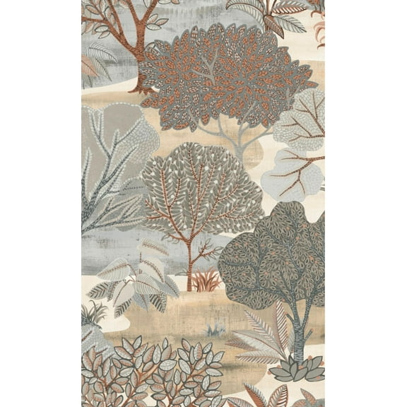 Taupe Jungle Forest Tropical Wallpaper, Double Roll, 57 sqft