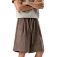 thumbnail image 7 of ZToonmas Men's Linen Style Loose Fit Shorts Elastic Waist Casual Walk Shorts Lightweight Summer 5-Inch Chino Shorts, 7 of 7