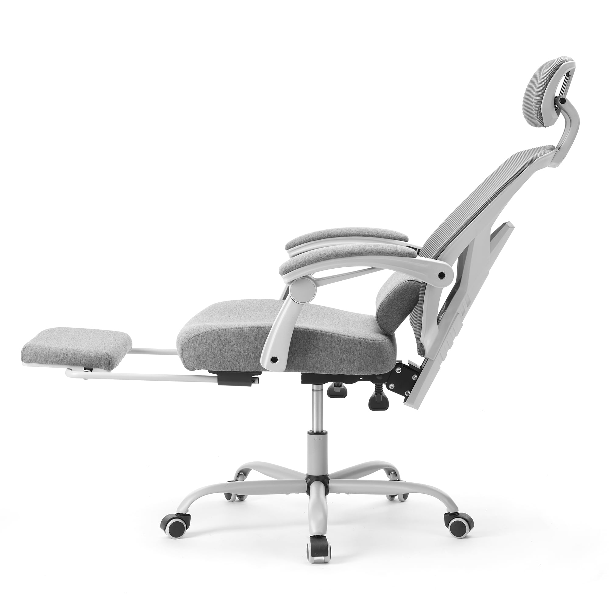 CONCETTA Ergonomic High Back Mesh Office Chair with Headrest, Footrest, Armrests for Adults, Gray