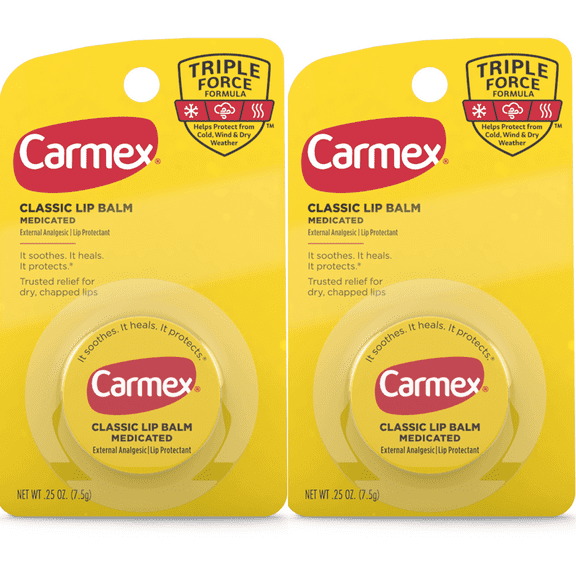 Carmex Classic Medicated Original Flavor Jars .25  Oz. (Pack of 2)