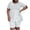 White, variant on Idoravan Women Sets Clothing Womens Summer Fashion Solid Color Short Sleeve Solid Color Round Collar Pleated Top Casual Pants Set