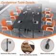 thumbnail image 6 of Folding Conference Room Tables on Wheels,Mobile Training Table Rectangular Large Business Seminar Furniture Tables for Office,Meeting Room,School,Wooden, 6 of 6