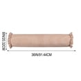 thumbnail image 3 of Kumdkd Striped Bolster Pillow with Ruffled Edges 8x36in, Cylindrical Neck Roll Pillow for Bed & Sofa, Soft Lumbar Support Pillow for Sleeping and Relaxing, Tan Decor Pillow, 3 of 5