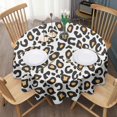 thumbnail image 3 of Black and Yellow Of Leopard Print Round Tablecloth 60"x60",Wrinkle Wipeable Table Cloth for Kitchen Dining Room Picnic Patio Party, 3 of 6