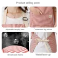 thumbnail image 6 of Cotto Linen Striped Apron With Thin Cotton Fabric Waistband For Stain Oil Resistance Coffee Overalls Apron Kitchen Accessories, 6 of 9