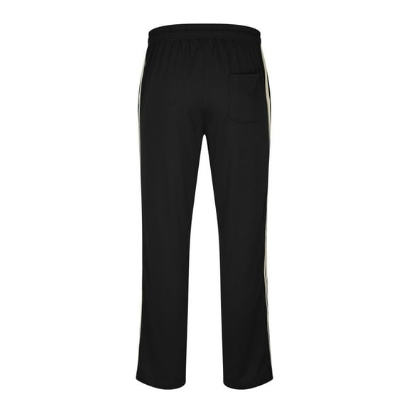 Qgtaibl Men's Athletic Pants Casual Elastic Waist Trackpants Loose Running Exercise Pant Side Striped Sweatpants with Pockets Black (Mens S)