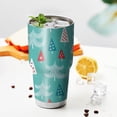 thumbnail image 3 of 30oz Turquoise Christmas Tree Pattern Tumblers Stainless Steel Tumbler with Lid and Straw,Vacuum Insulated Double Wall Travel Tumbler Cups Mug with Cleaning Brush for Coffee,Tea, 3 of 7