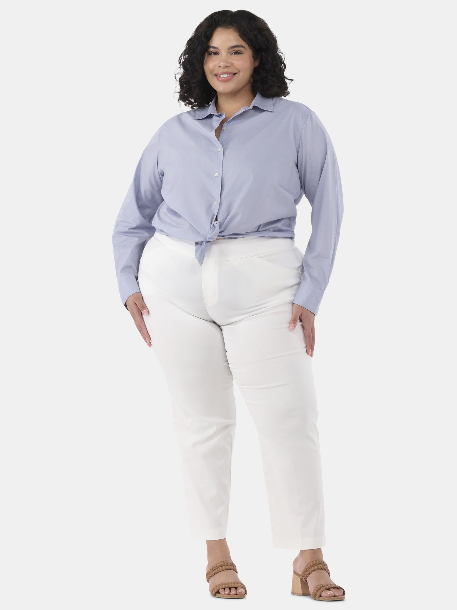 Just My Size by Hanes Women's Plus Millennium Slim Pants, Regular and Petite, Sizes 1X-4X