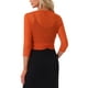 thumbnail image 3 of Inspire Chic Cárdigan Corto Elegante de Malla Transparente para Mujeres con Mangas 3/4 Ligero Color Naranja Talla M, 3 of 6