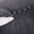 thumbnail image 5 of PiccoCasa Velvet Throw Pillow Cover w pompms 2 Pack Sofa Cushion Covers, 18"x18" Dark Gray, 5 of 7