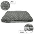 thumbnail image 3 of Charcoal Grey Pet Bed, Geometric and Monotone Composition of Flower Forms and Squares Greyscale Details, Resistant Pad for Dogs and Cats Cushion with Removable Cover, 24" x 39", White, by Ambesonne, 3 of 4