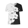 thumbnail image 4 of Tops de Ajuste Suelto para las Mujeres Impreso Manga Corta Suéter Camiseta Cuello Redondo Blusa Casual, Top de Moda para el Uso Diario Y las Salidas, 4 of 8