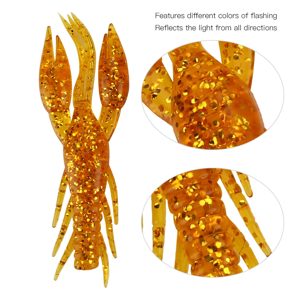 30Pcs PVC 5 Colors 7.5cm 5.5g Artificial Crawfish Fishing Lures Soft Plastic Fishing Lures Weedless Fishing Lures Set With Box Fishing Lure Kit 