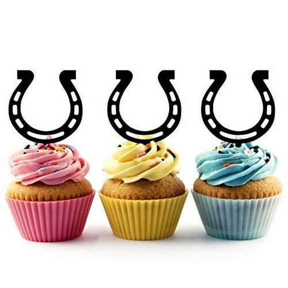 Whimsical Practicality's Lucky Horseshoe Silhouette Acrylic Cupcake Toppers 12 pcs