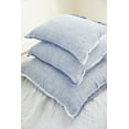 thumbnail image 5 of Chambray Blue Fringe Blue Linen Pillows 20" x 20" Down Alternative Insert Included, 5 of 12