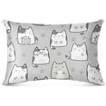 thumbnail image 2 of Coolnut Cute Cat Kitty Plush Pillowcase, Luxury Soft King Pillow Case for Hair and Skin, Standard Size Pillow Covers with Zipper Closure, 20x40in #1005 Home Decor Gifts, 2 of 7