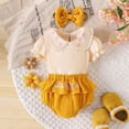 thumbnail image 2 of JUMEYU Newborn Girl Clothes Princess Baby Girls Bodysuits Newborn to Infant 0 3 6 9 12 18 24 Months (Yellow,3-6 Months), 2 of 7