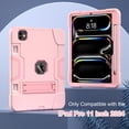 thumbnail image 2 of Dteck Case for iPad Pro 11 inch 2024,Shockproof Silicone + PC 3-Layer Protection Kickstand Case Heavy Duty Cover for iPad Pro 11-in. (M4) 2024,Rosegold, 2 of 7