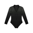 thumbnail image 4 of IEFIEL Mens Sequins V Neck Dance Shirts Bodysuit Ballroom Modern Latin Long Sleeve Dancewear Black X-Large, 4 of 7