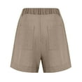 thumbnail image 4 of Hienoo Women's Linen Flat Front Shorts Solid Color Casual Workwear Shorts, Sizes S-XXL, 4 of 4