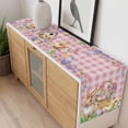 thumbnail image 4 of Happy Easter Table Runner 48 Inches Long Farmhouse Dress Scarves, Spring Easter Eggs Bunny Floral Pink Plaid Dining Tablerunner for Coffee Table/Kitchen Island/Party Décor, 13" x 48", 4 of 8