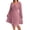 Pink, variant on Cuteduck Women's Plus Size Knits Fall Spring Long Sleeve Round Neck Puff Sleeve with Bow Detail Fitted A-Line Solid Color Casual Comfortable Dress 1X-5X