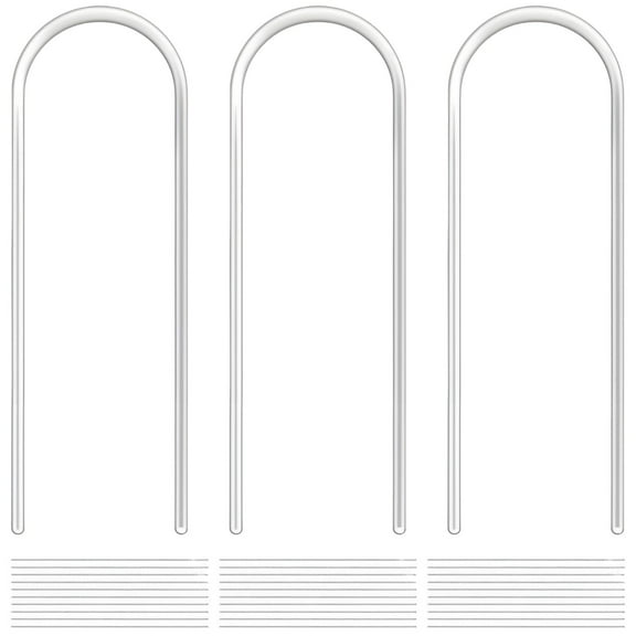 3PCS U-Shaped Plant Trellis, Plant Climbing Frame for Potted Plants, 15.8" Clear Plastic Indoor Plant Support with 30 Ties, Climbing Plants Trellis for Ivy, Pothos, Dracaena