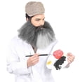 thumbnail image 2 of HPO Adult Men's Fake Halloween Beard, Gray & Black Color Hat and Beard Best for Halloween & Cosplay Party, 2 of 5