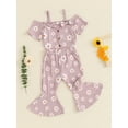 thumbnail image 3 of FEORJGP Kids Baby Girl 2Pcs Summer Outfits 1T-5T Toddler Off Shoulder T-Shirts Floral Print Tops + Flare Pants Set Infant Little Girls Fashion Cute Casual Clothes for Daily Vacation, 3 of 8