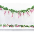 thumbnail image 4 of Viworld 2Pcs 6Ft/Piece Artificial Flowers Wisteria Garland Artificial Wisteria Vine Hanging Flower Greenery Garland for Home Garden Outdoor Wedding Arch Floral Decor (Pink), 4 of 7