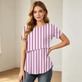 thumbnail image 5 of WAGUTH Women's Maternity Nursing Tops Striped Double Layer Breastfeeding Shirt Short Sleeve Stretch Pregnancy Tunic Blouses,Pink,S, 5 of 8